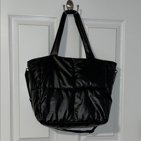 Handbags - Bagle Black Quilted Puffy Large Tote Bag